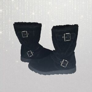 Arizona Black Boots Silver Buckle Boots Size 6M Medium